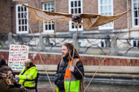 Metrobus campaigners take their protest to city centre. Bristol, UK